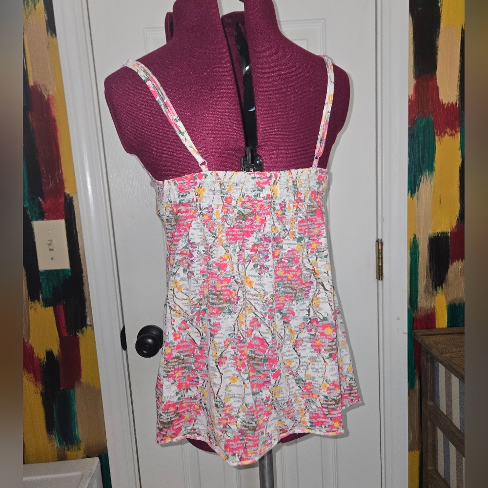 Free People Medium Floral Strappy Cotton Top - Picture 2 of 8